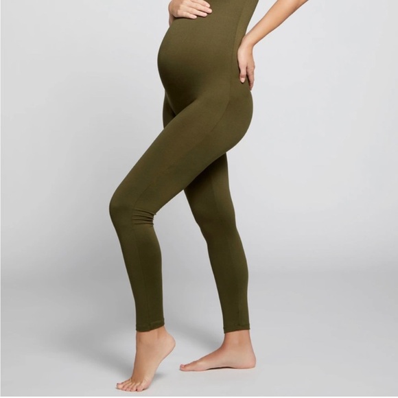 Bumpsuit Maternity The Kate Sleeveless Stretch-woven Unitard In Olive - Small - Picture 6 of 13